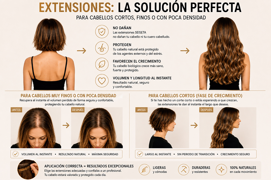 Extensiones para cabello corto